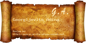 Georgijevits Adina névjegykártya